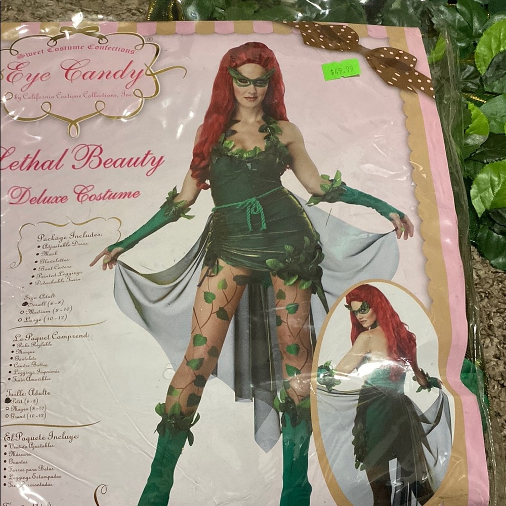 eye candy Poison Ivy Lethal Beauty Costume in Green and Red
